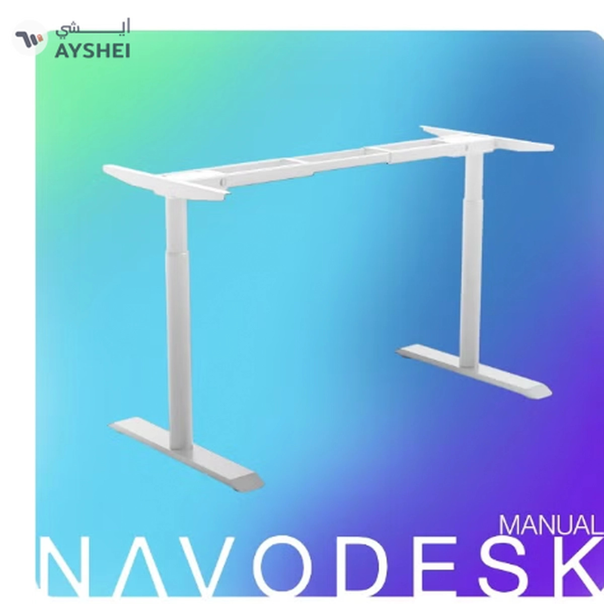 Navodesk Basic Standing Desk Frame, Manual Height Adjustable Sit to Stand Desk Frame-4-4