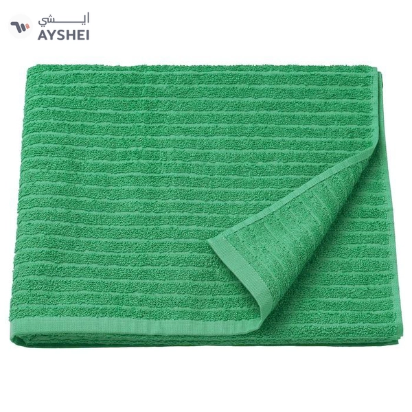 VÅGSJÖN Bath towel, bright green, 70x140 cm