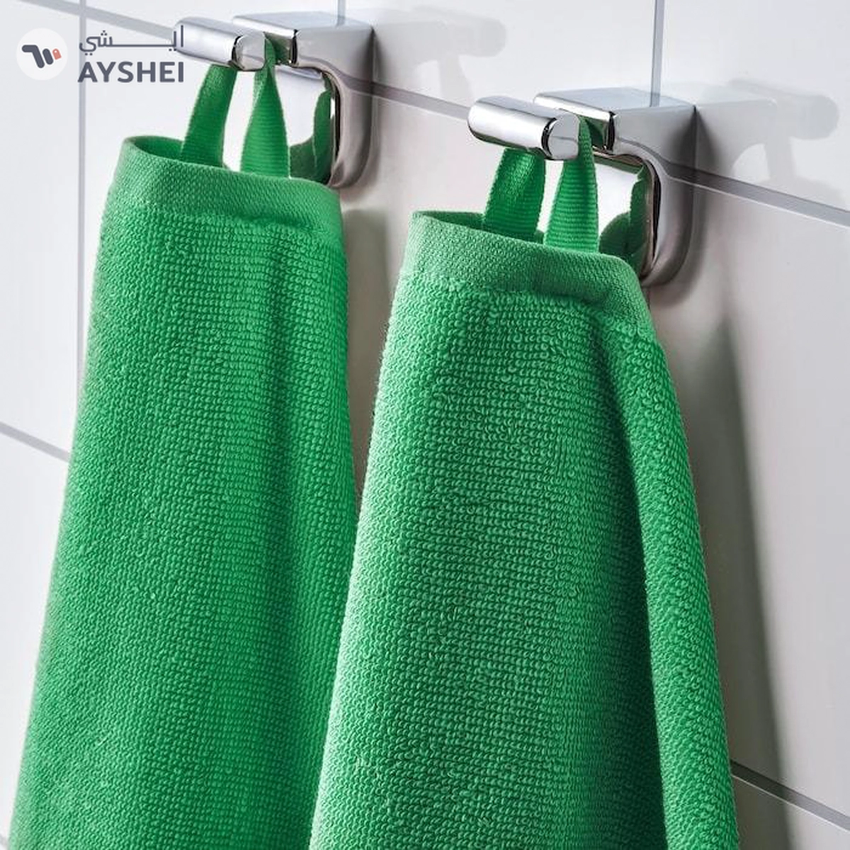 VÅGSJÖN Bath towel, bright green, 70x140 cm-4-4