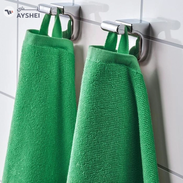 VÅGSJÖN Bath towel, bright green, 70x140 cm