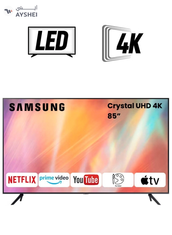 Samsung 85-Inch Crystal UHD 4K Flat Smart TV UA85AU7000UXZN Titan Grey
