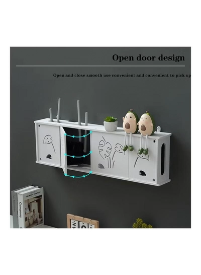 Eworld Stylish Wall-Mounted Router Rack for Wi-Fi Router, Set-Top Box, Light Cat Box, and More-4