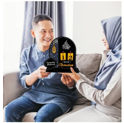 Eworld Ramadan Wooden Advent Calendar, Elegant Countdown Decoration -1