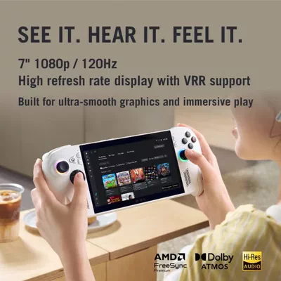 ASUS ROG XBOX ALLY Gaming Console With 7 Inch Full HD (1920X1080) Display 120Hz, AMD Ryzen Z2 A Processor/16GB RAM DDR5/512GB SSD/AMD Radeon Graphics/Windows 11 Home/Dolby Speaker TYPE C & Finger Print Sensor/ GARDENIA WHITE-2