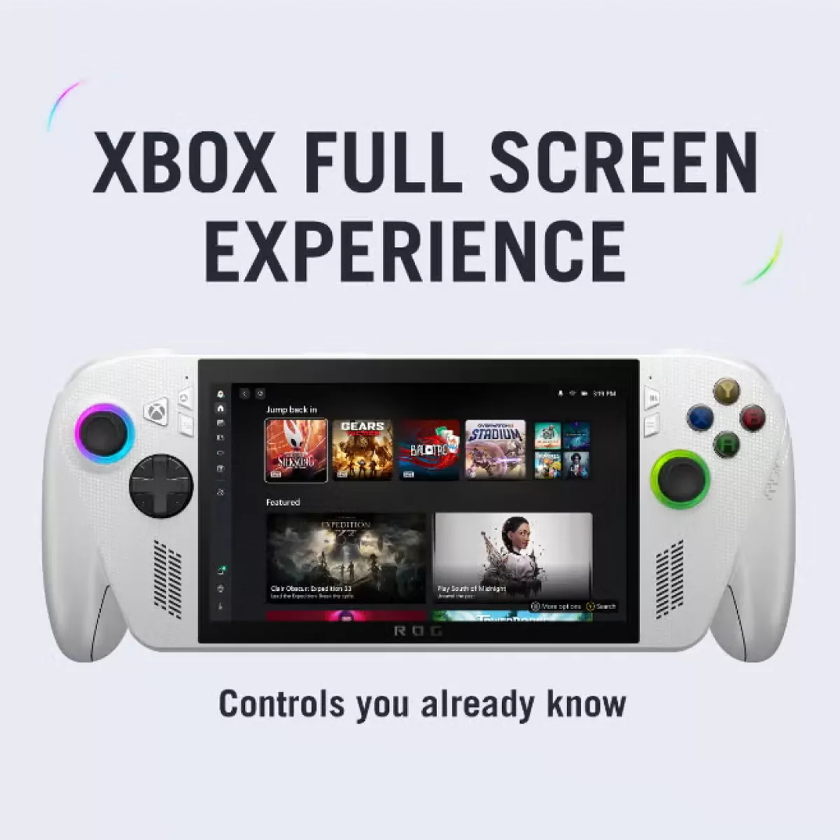 ASUS ROG XBOX ALLY Gaming Console With 7 Inch Full HD (1920X1080) Display 120Hz, AMD Ryzen Z2 A Processor/16GB RAM DDR5/512GB SSD/AMD Radeon Graphics/Windows 11 Home/Dolby Speaker TYPE C & Finger Print Sensor/ GARDENIA WHITE-1-1