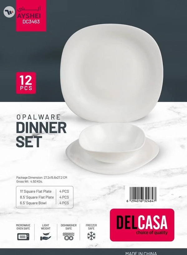 Delcasa 12 Piece Opalware Dinner Set- DC3463