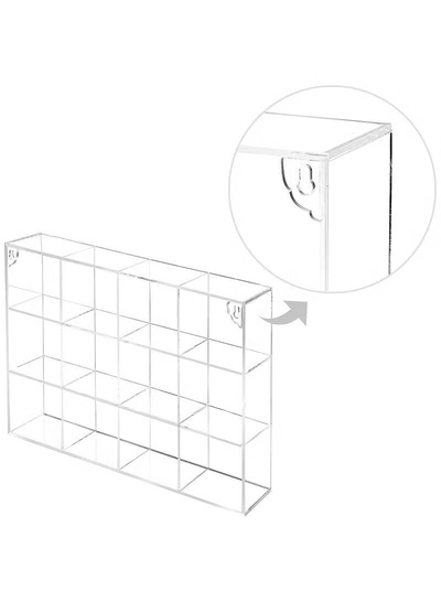 Eworld Clear Acrylic Wall-Mounted Display Case with 12 Compartments-3