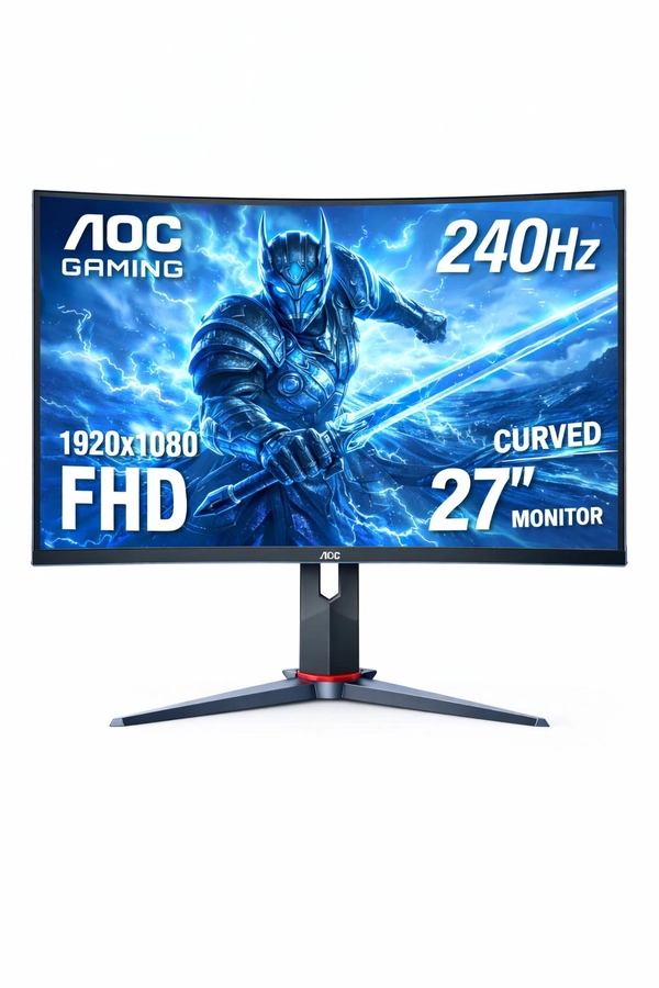 AOC 240hz Curved Frameless Ultra-Fast Gaming Monitor - FHD 1080p - 0.5ms 240Hz - FreeSync (WITH BOX)