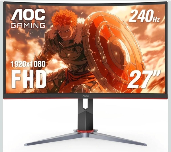 AOC 240hz Curved Frameless Ultra-Fast Gaming Monitor - FHD 1080p - 0.5ms 240Hz - FreeSync (WITH BOX)