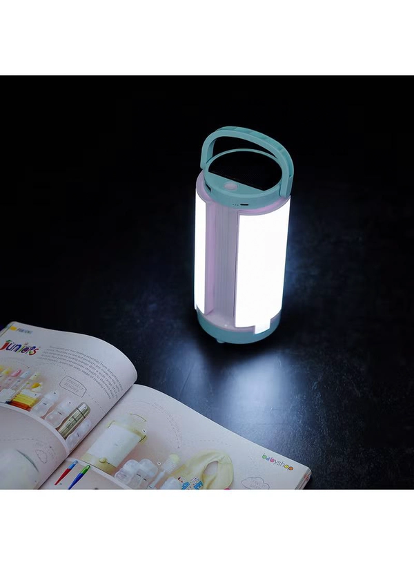 Olsenmark Rechargeable LED Emergency Lantern With Solar Panel White/Blue