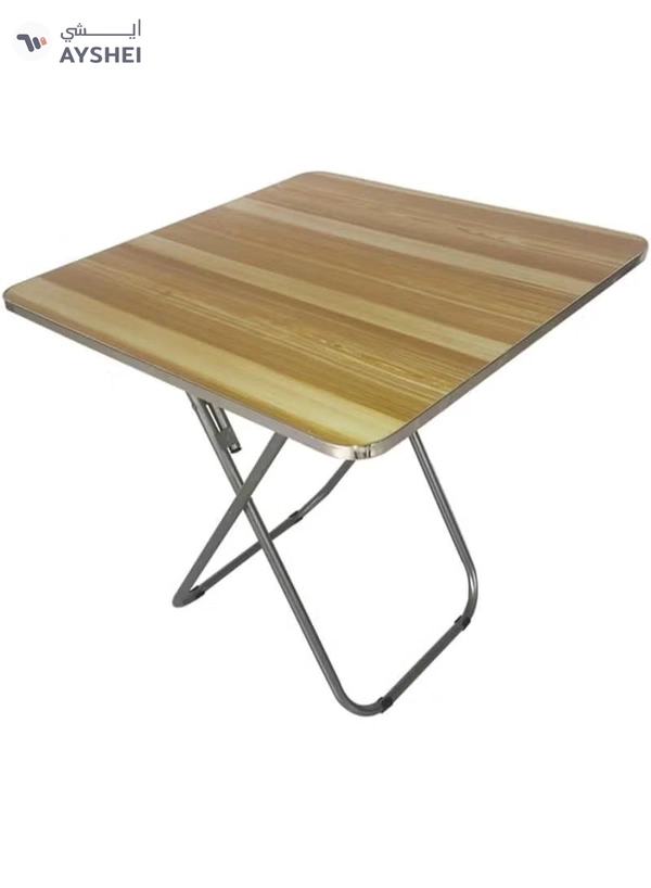 DubaiGallery 80×80×70cm Folding Table – Strong Wooden Surface & Metal Frame, Lightweight Portable Dining Table for Indoor & Outdoor Use