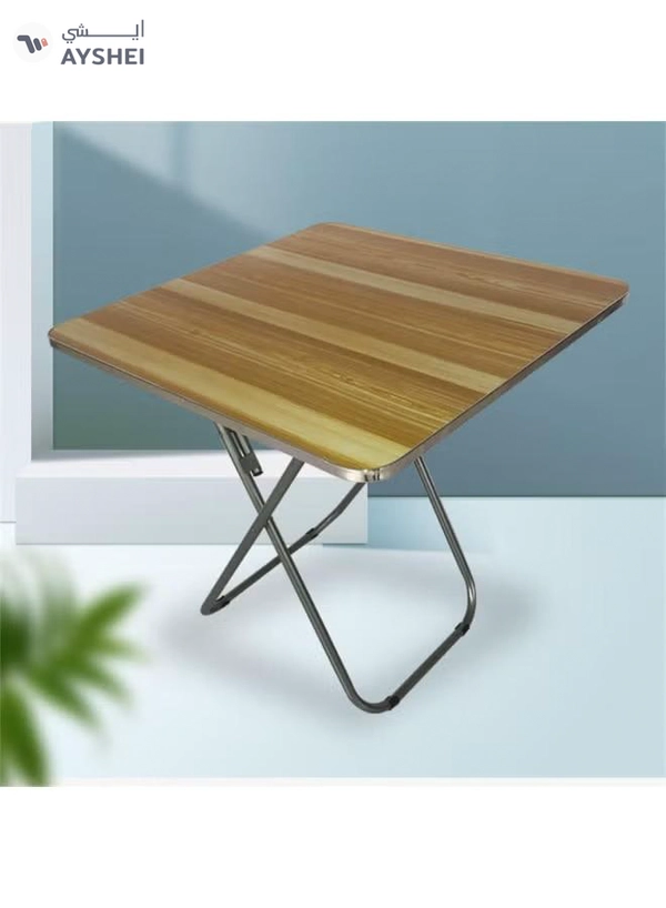 DubaiGallery 80×80×70cm Folding Table – Strong Wooden Surface & Metal Frame, Lightweight Portable Dining Table for Indoor & Outdoor Use