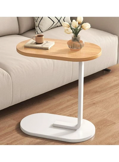 DubaiGallery Sofa Side End Table, Light Luxury Side Table Simple Corner Table Bedside Cabinet Metal Frame C Shaped Table for Sofa Bed Living Room Bedroom-0