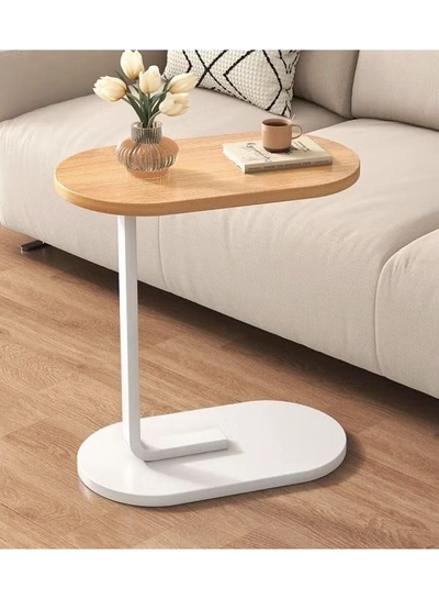 DubaiGallery Sofa Side End Table, Light Luxury Side Table Simple Corner Table Bedside Cabinet Metal Frame C Shaped Table for Sofa Bed Living Room Bedroom-1