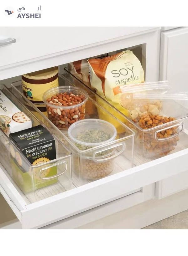 Eworld Pack of 2 Clear Plastic Refrigerator Storage Organizer