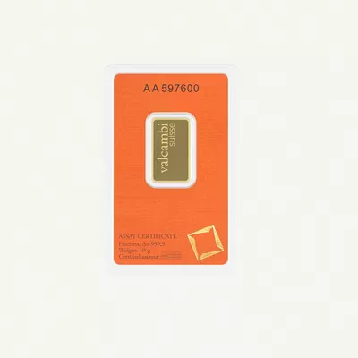 Valcambi Suisse 10g 24K (999.9) Pure Minted Gold Bar - Variable Design-1