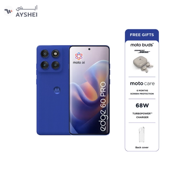 Motorola Edge 60 Pro 5G Dual SIM PANTONE Dazzling Blue 12GB+12GB RAM 512GB With free Moto