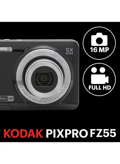 Kodak PIXPRO Friendly Zoom FZ55-BK 16MP Digital Camera with 5X Optical Zoom 28mm Wide Angle and 2.7" LCD Screen-2