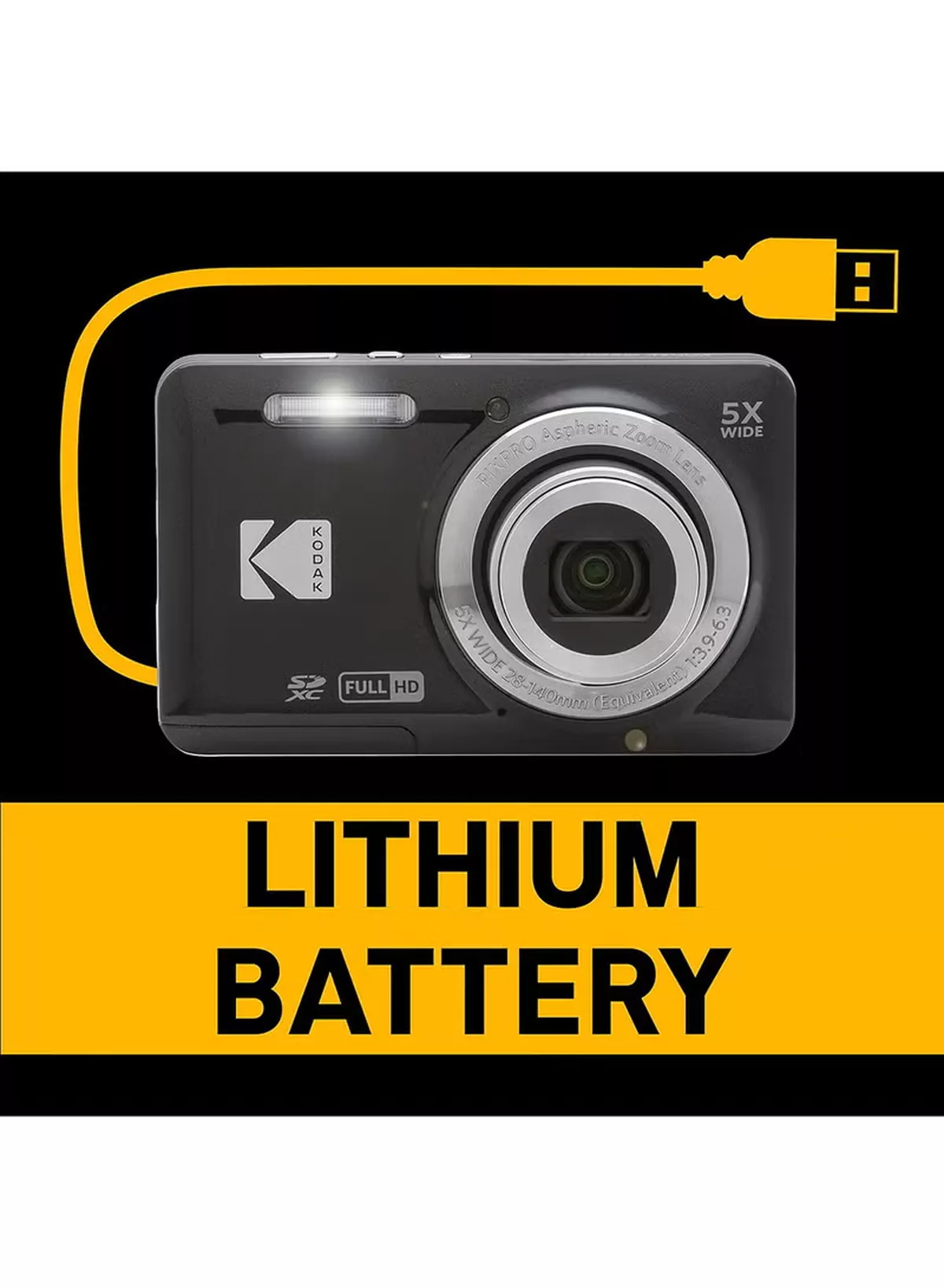 Kodak PIXPRO Friendly Zoom FZ55-BK 16MP Digital Camera with 5X Optical Zoom 28mm Wide Angle and 2.7" LCD Screen-3-3