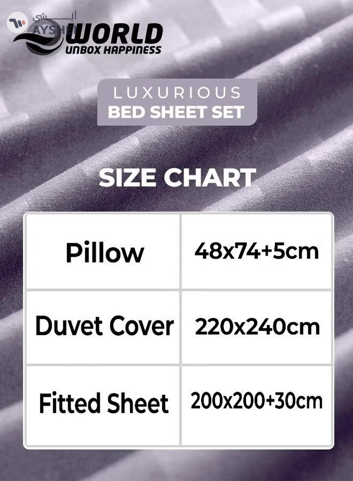 Eworld 4-Piece Luxury King Size Purple Striped Bedding Set-2-2