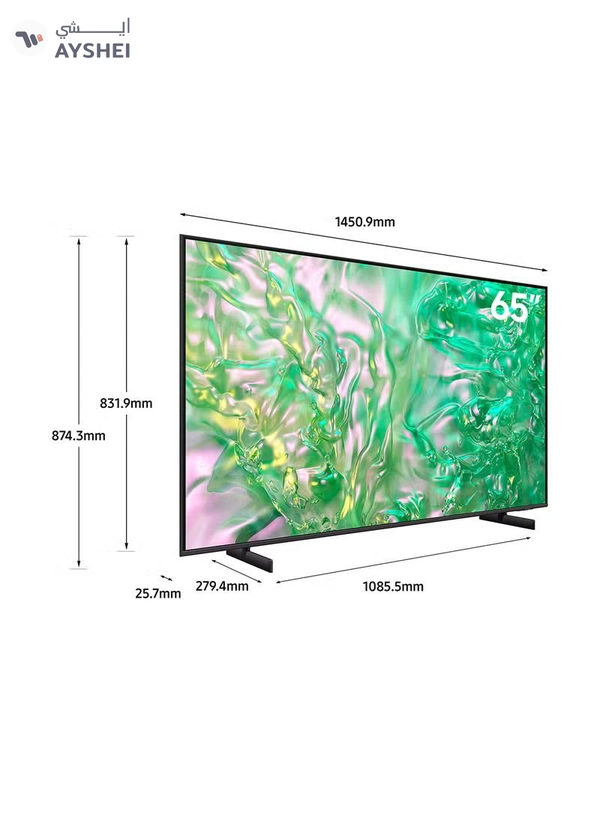 Smart TV, Crystal UHD, DU8000, 65 Inch, 2024, Dynamic Crystal Color, 4K Upscaling, Tizen OS, AirSlim Design UA65DU8000UXZN Titan Gray