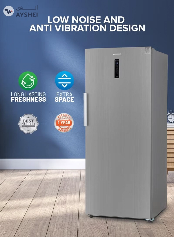 GEEPAS 500 L Gross/433 L Net Capacity No Frost Upright Freezer Convertible And Huge Storage Capacity, Inverter Compressor, Freeze And Fridge Conversion Option, Digital Temperature Control, Door Open Alarm GRFU5125XHN 150 W GRFU5125XHN Metallic Grey