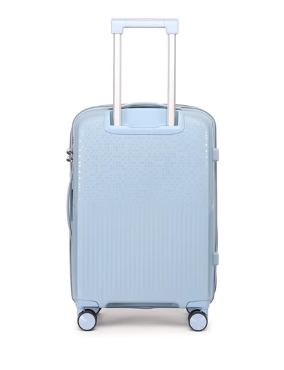 British Tourister 3 Piece Polyproplene Hard Side Spiner Luggage Trolley Set 20/24/28 Inch - Grey Blue-4