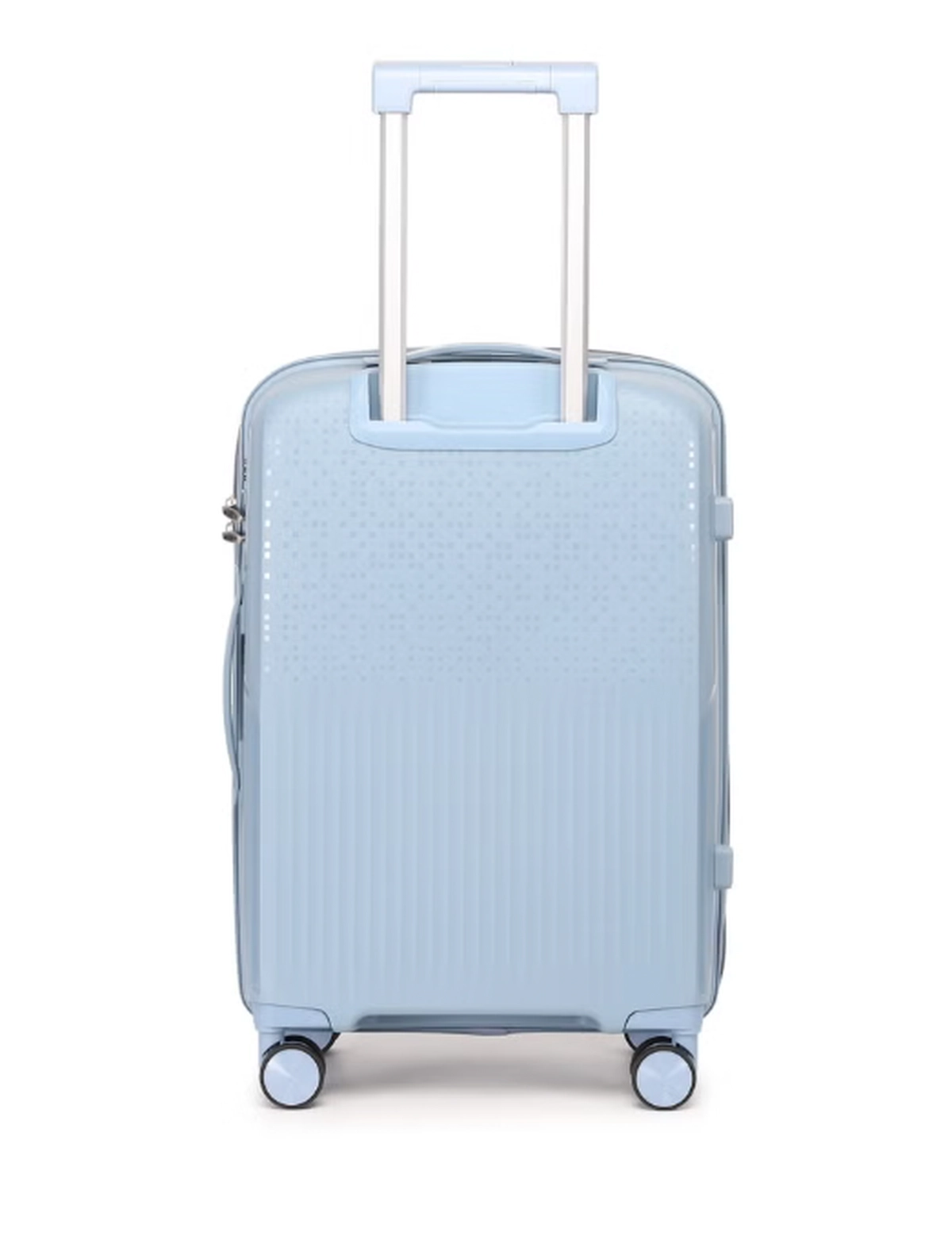 British Tourister 3 Piece Polyproplene Hard Side Spiner Luggage Trolley Set 20/24/28 Inch - Grey Blue-4-4