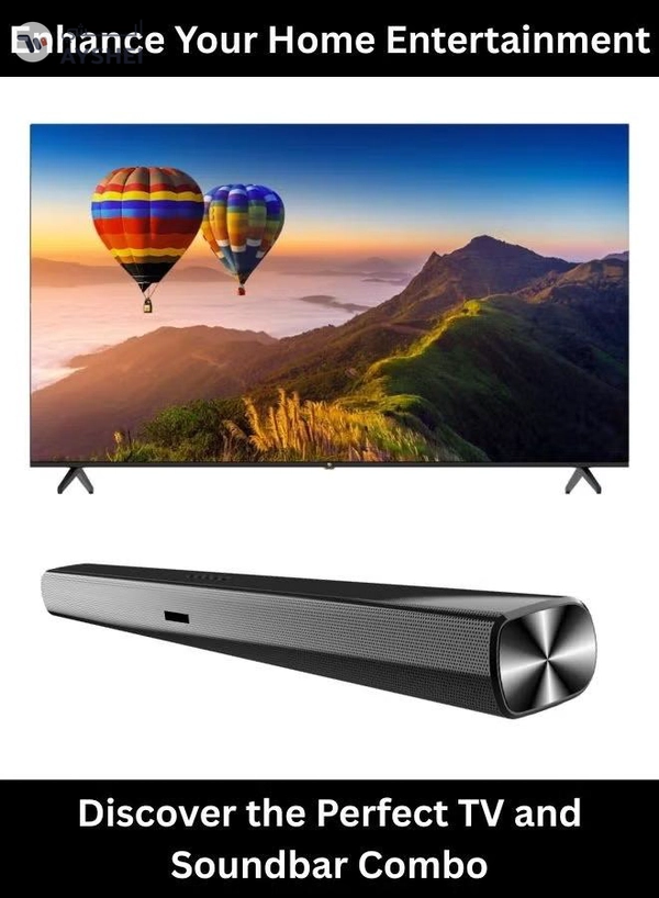  VG Bundle Of 65-inch Edgeless 4K UHD Smart TV (WebOS Hub, Dolby Audio, Frameless Design) With Soundbar (Bluetooth, FM Radio, 2.0 Channel Audio)