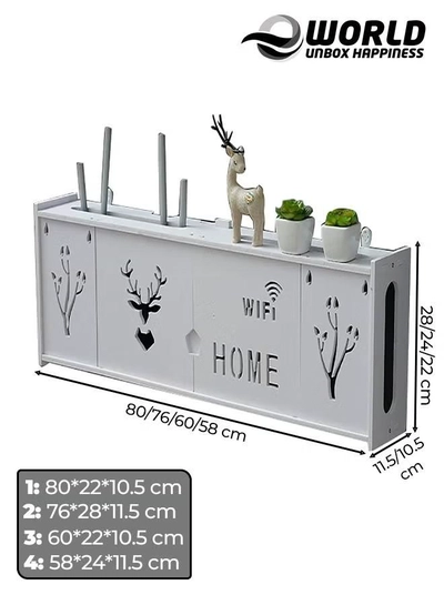 Eworld Stylish Wall-Mounted Router Rack for Wi-Fi Router, Set-Top Box, Light Cat Box, and More-1