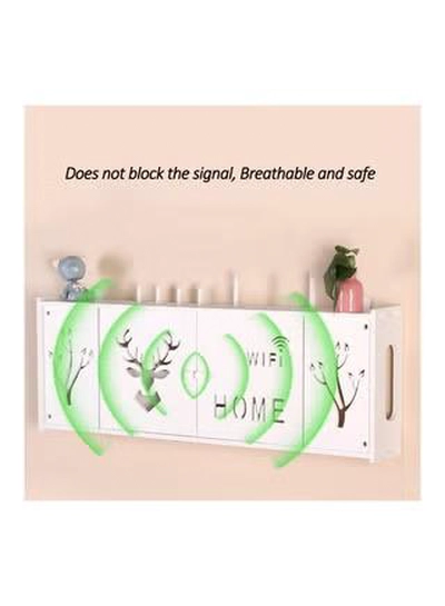 Eworld Stylish Wall-Mounted Router Rack for Wi-Fi Router, Set-Top Box, Light Cat Box, and More-2
