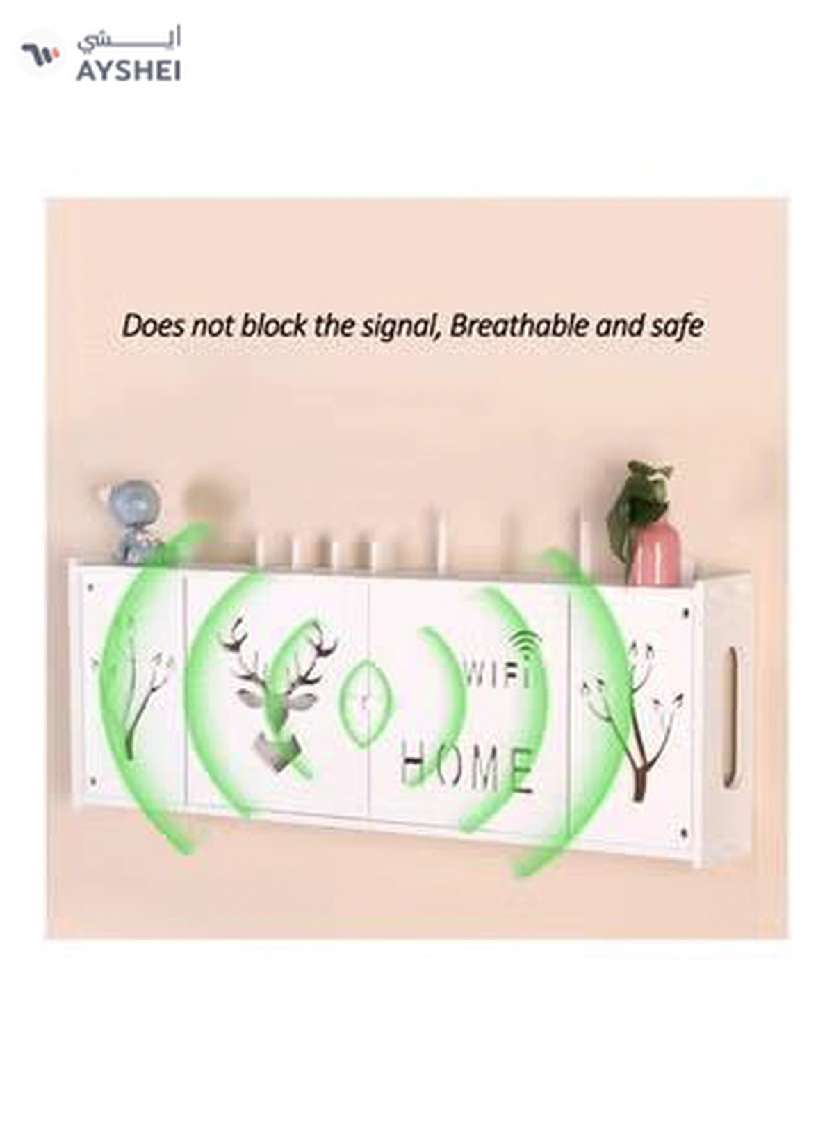 Eworld Stylish Wall-Mounted Router Rack for Wi-Fi Router, Set-Top Box, Light Cat Box, and More-2-2