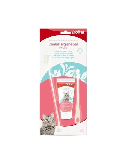 Bioline Dental Hygiene Set For Cats 50g [Weight - 50g]-1