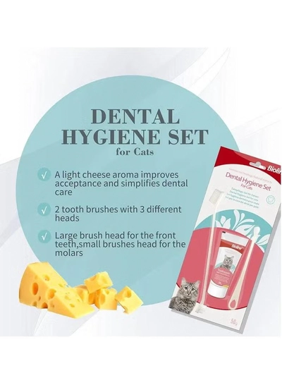 Bioline Dental Hygiene Set For Cats 50g [Weight - 50g]-3