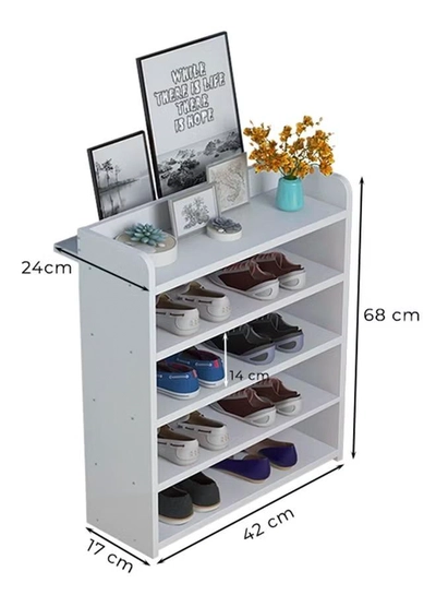 Eworld Modern and Sleek 5-layer Shoe Rack, Simple Household Solution for Space-Saving -1