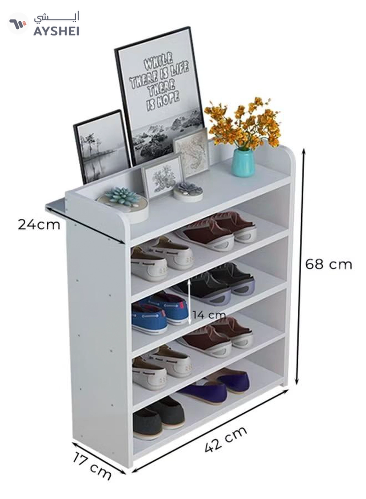 Eworld Modern and Sleek 5-layer Shoe Rack, Simple Household Solution for Space-Saving -1-1
