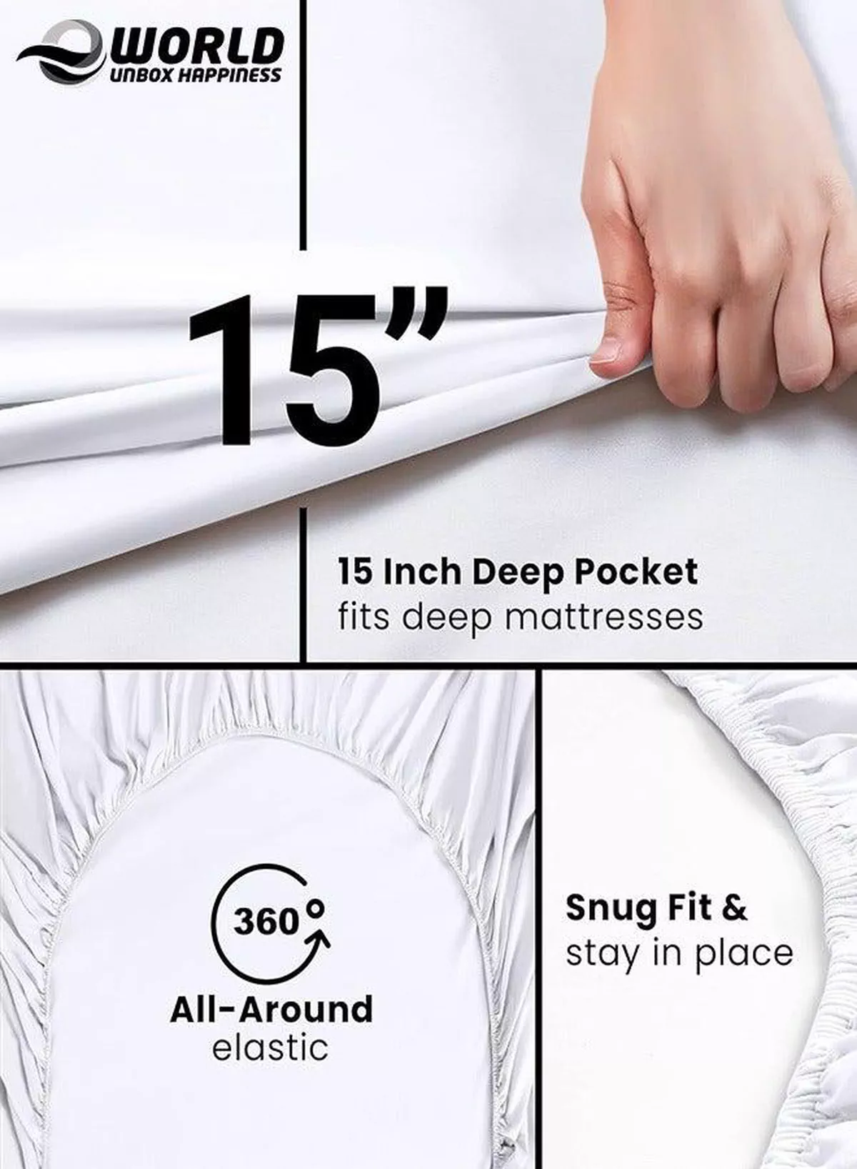 3 Piece Luxury Grey Striped Bed Sheet Set with 1 Deep Pocket Fitted Sheet and 2 Pillowcases for Hotel and Home Crafted from Ultra Soft and Breathable Microfiber for Year-Round Comfort, (Single/Double)-5-5