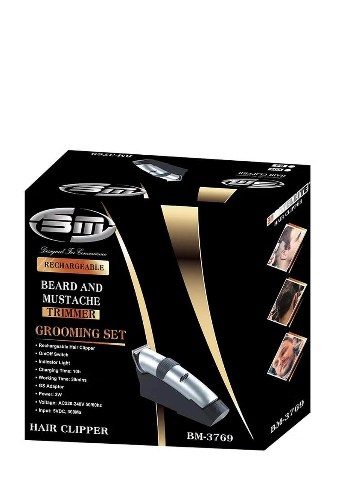 Bm Rechargeable Hair Trimmer Silver/Black-1-1