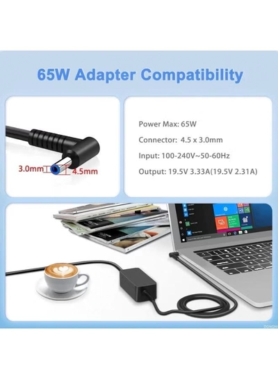 Eworld 65W AC Replacement Charger for HP Laptops, 19.5V 3.33A Power Adapter -2
