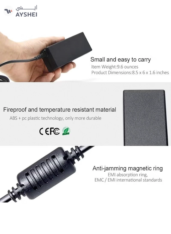 Eworld 65W AC Replacement Charger for HP Laptops, 19.5V 3.33A Power Adapter 