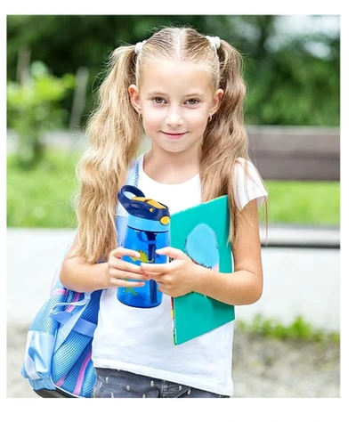 ORiTi Kids Water Bottle Leakproof free Plastic Water Bottle for Kids with Straw Spill Drinking Bottle for School, Travel Picnic Reusable Baby Water Bottle, Toddler Cup Indoor Outdoor Child-4