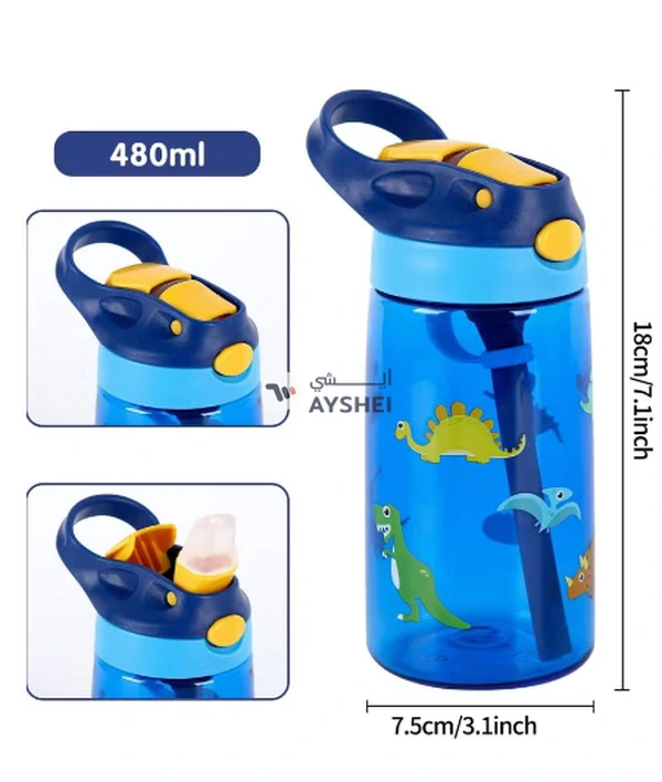 ORiTi Kids Water Bottle Leakproof free Plastic Water Bottle for Kids with Straw Spill Drinking Bottle for School, Travel Picnic Reusable Baby Water Bottle, Toddler Cup Indoor Outdoor Child