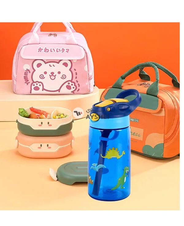 ORiTi Kids Water Bottle Leakproof free Plastic Water Bottle for Kids with Straw Spill Drinking Bottle for School, Travel Picnic Reusable Baby Water Bottle, Toddler Cup Indoor Outdoor Child