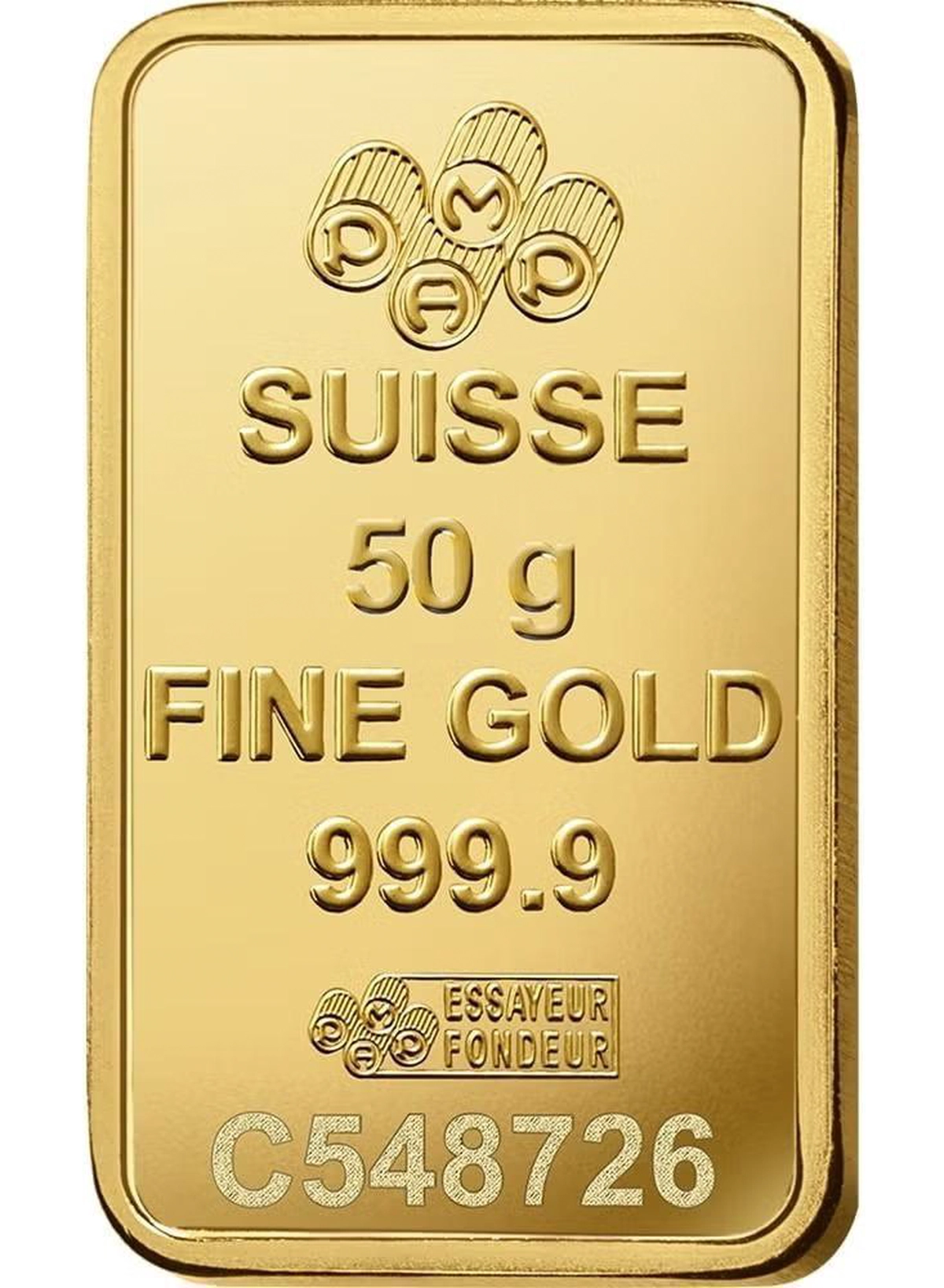 PAMP Swiss Made 24K(999.9) Pamp 50g Gold Bar-0-0