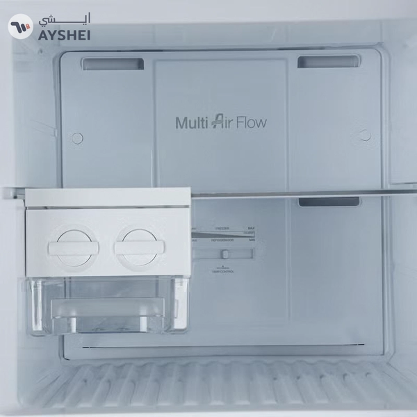 GEEPAS 348 Gross / 270 Net Capacity No-Frost Double Door Refrigerator Quick Cooling | Low Noise, Stainless Steel Finish Equipped with Recessed Handle | Glass Shelves, Chrome Bottle Holder, Chiller Shelf, Transparent Basket | GRF4120SSXN-U Dark Grey GRF4120SSXN Grey