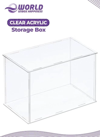 Eworld Acrylic Display Case Box, Transparent, Dustproof Showcase for Precious Collectibles-0