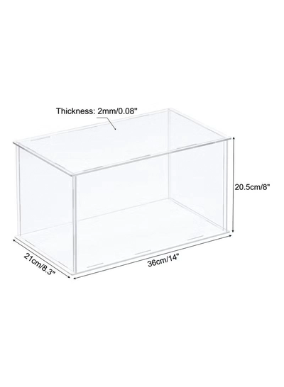 Eworld Acrylic Display Case Box, Transparent, Dustproof Showcase for Precious Collectibles-2