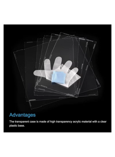 Eworld Acrylic Display Case Box, Transparent, Dustproof Showcase for Precious Collectibles-3