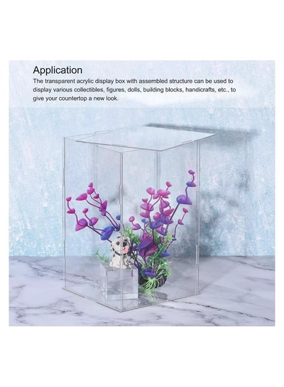 Eworld Acrylic Display Case Box, Transparent, Dustproof Showcase for Precious Collectibles-5
