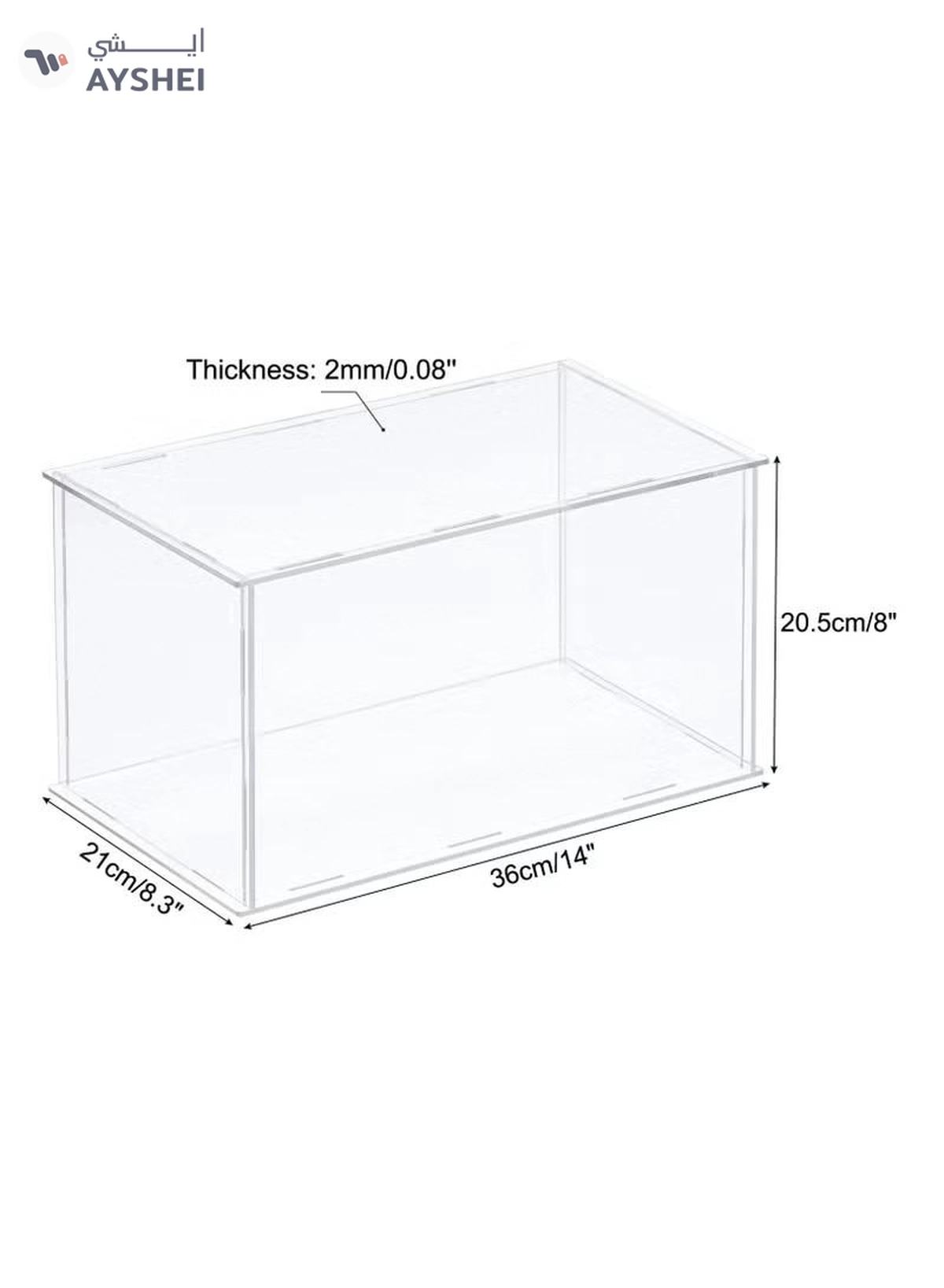 Eworld Acrylic Display Case Box, Transparent, Dustproof Showcase for Precious Collectibles-2-2